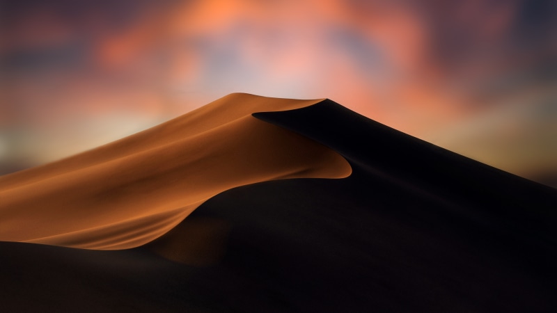Minimalist desert dunes at sunset 4K