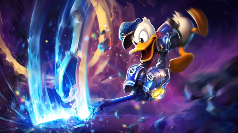 Donald Duck from Disney in a sci-fi artwork