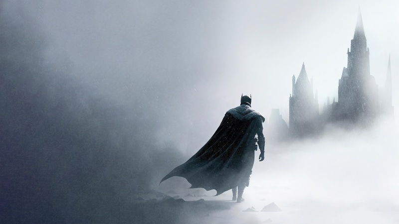 Batman in a foggy city