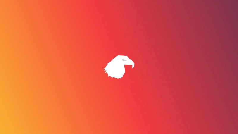 White eagle logo on a gradient background