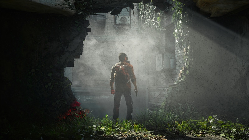 Man with gun in The Last of Us Part I