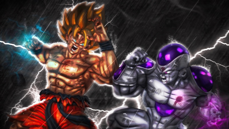 Goku vs. Frieza from Dragon Ball FighterZ 4K