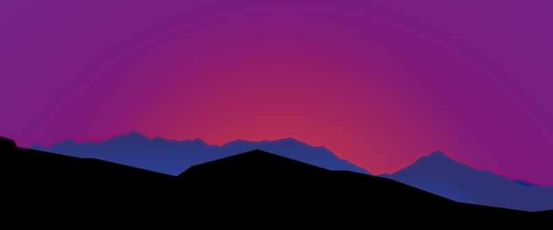 Minimalist mountain range at sunset