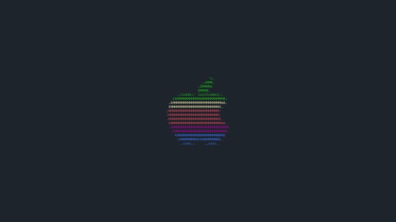 Apple logo made of text