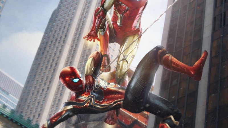 Iron Man and Spider-Man in Digital Art