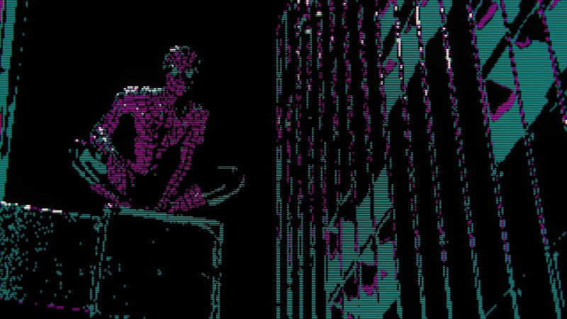Spiderman artwork in purple and teal
