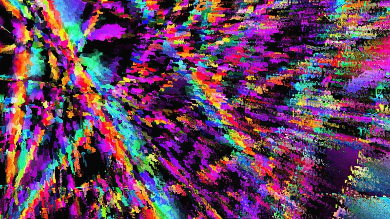 Abstract digital art with glitch effect