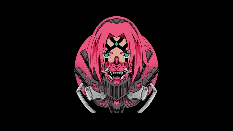 Sakura Haruno from Naruto Cyberpunk Art