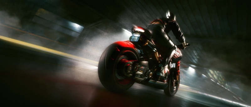 Motorcyclist in Cyberpunk 2077 4K