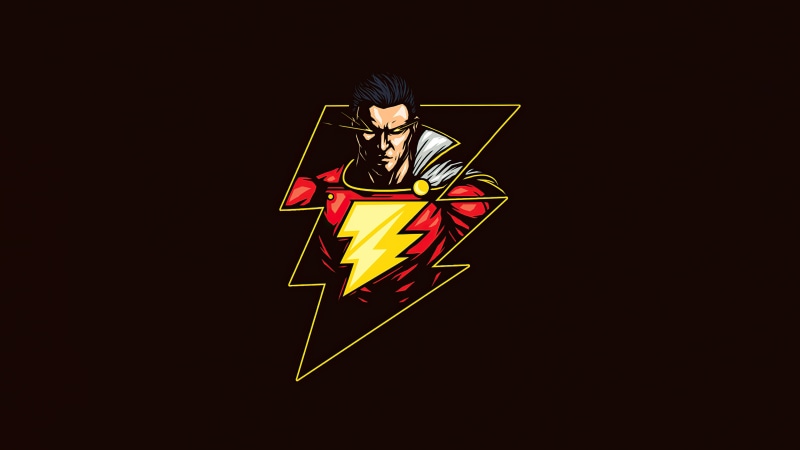 Shazam in a lightning bolt