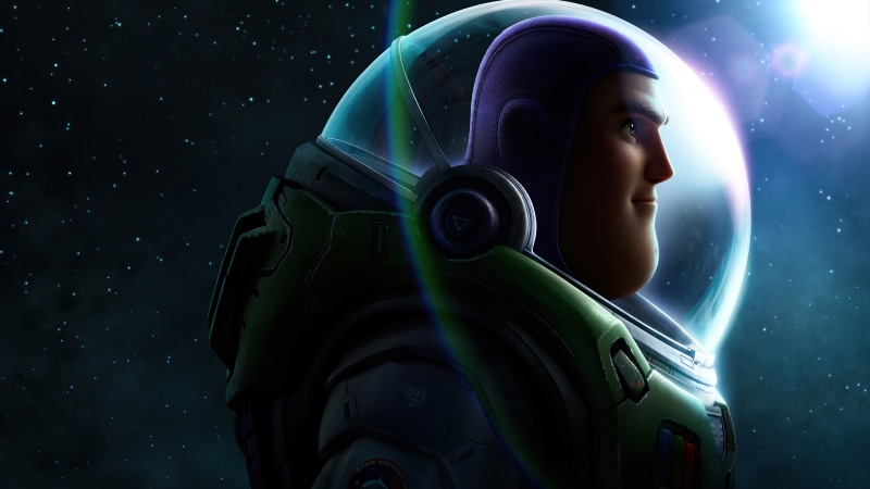 Buzz Lightyear from Lightyear in space