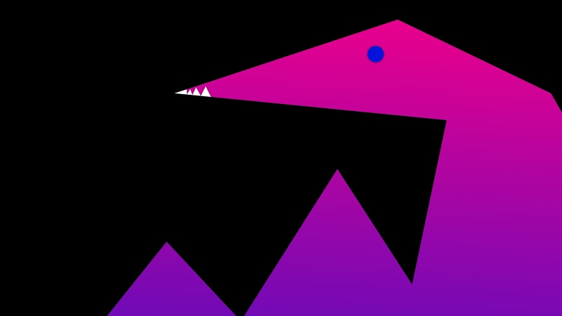 Minimalist abstract artwork with pink and purple gradient shapes
