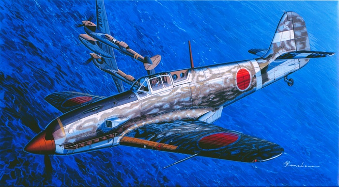 Kawasaki Ki-61 vs P-38 Lightning warplanes