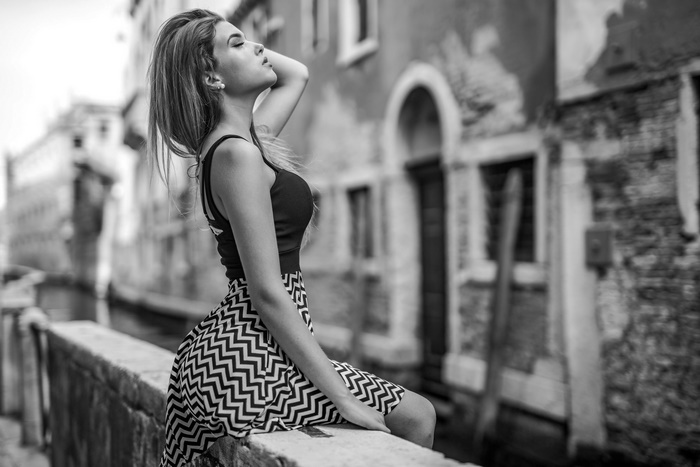 Black and White Mood Portrait of a Model