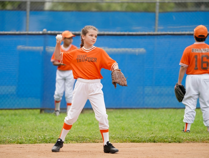 Missy Cooper playing baseball for Texas Thunder