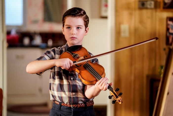 Sheldon Cooper playing the violin