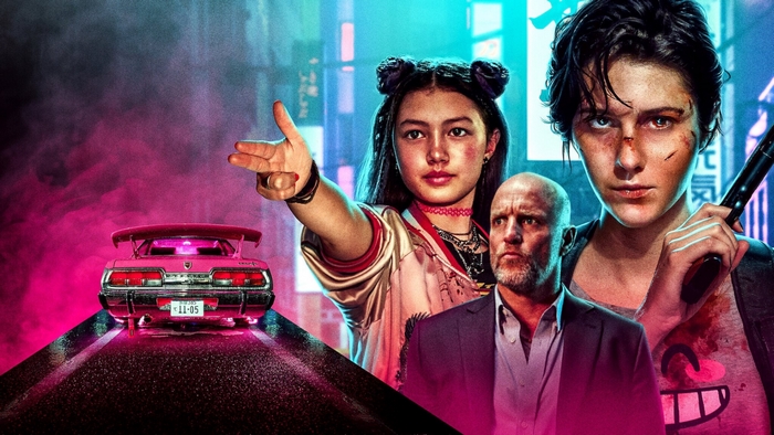 Kate movie poster with Woody Harrelson and Miku Martineau