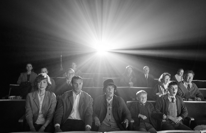 Belfast movie audience captivated in a black and white cinema