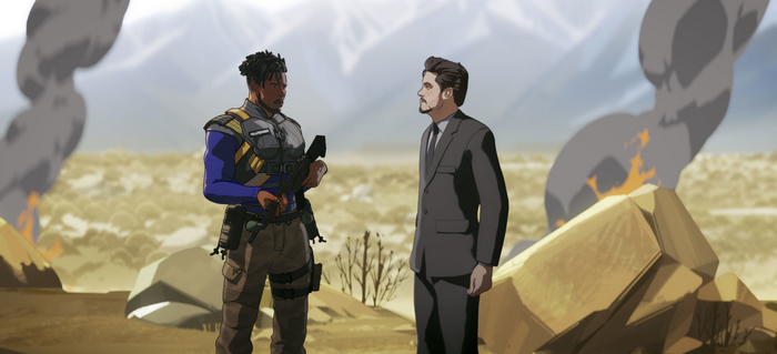 What If...? Killmonger and Tony Stark in desert aftermath