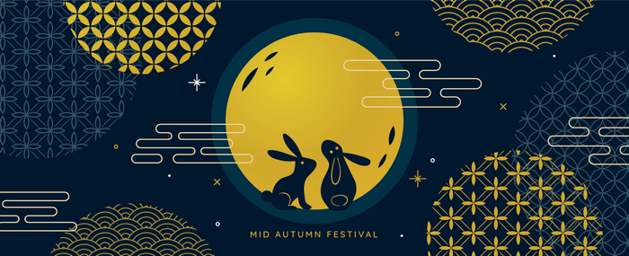 Mid-Autumn Festival with Moon and Rabbits