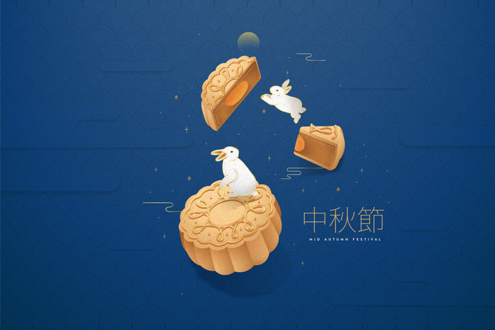 Mid-Autumn Festival Mooncakes and Rabbits
