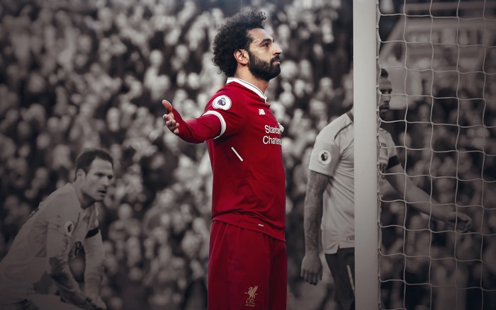 Mohamed Salah in Liverpool F.C. red kit