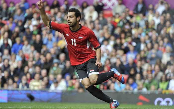 Mohamed Salah in action for Egypt National Football Team