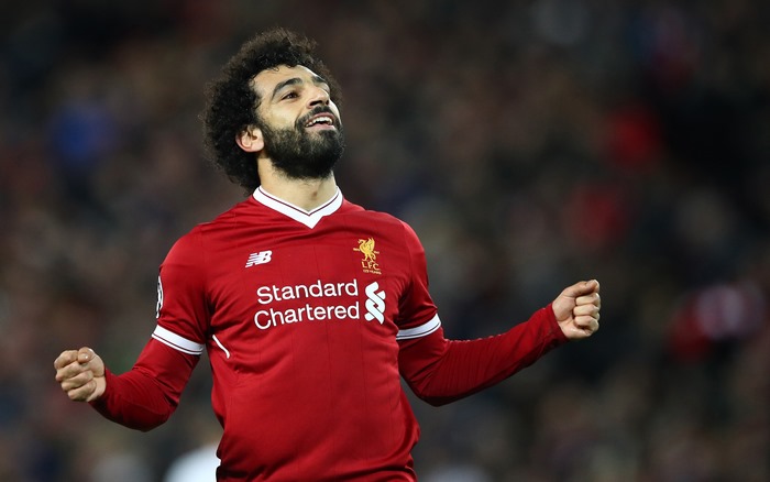 Mohamed Salah celebrating for Liverpool F.C. 4K