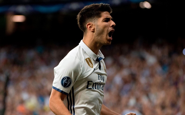 Marco Asensio's intense celebration for Real Madrid