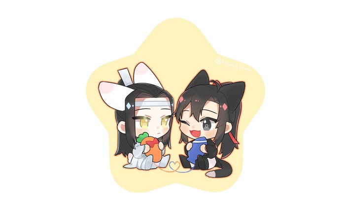 Mo Dao Zu Shi Lan Wangji Wei Wuxian Chibi Bunny Cat