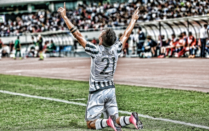 Paulo Dybala celebrates for Juventus F.C.