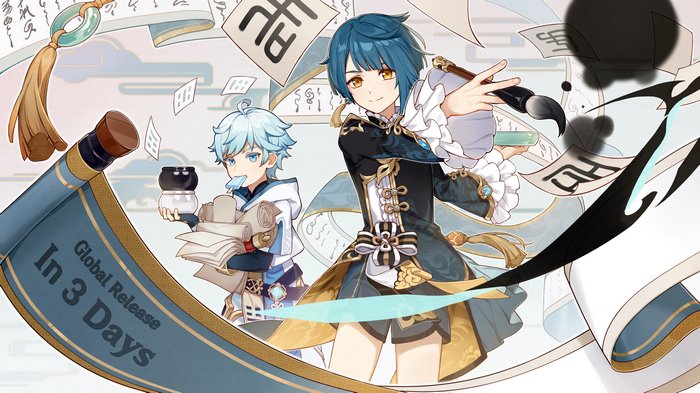 Xingqiu and Chongyun: Genshin Impact Global Release Countdown