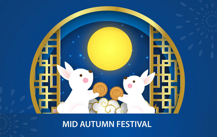 Mid-Autumn Festival Rabbits and Mooncakes