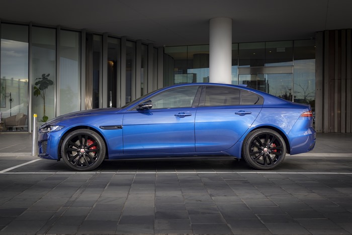 Blue Jaguar XE Luxury Sedan 4K