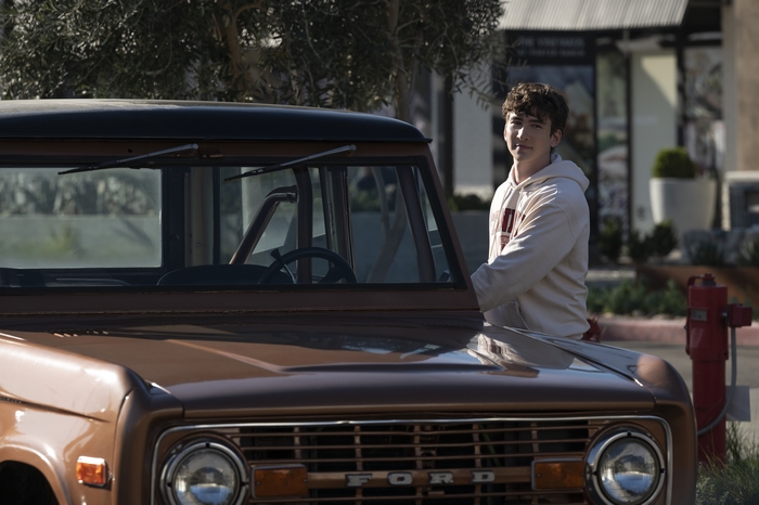 Dylan Arnold with a classic Ford Bronco