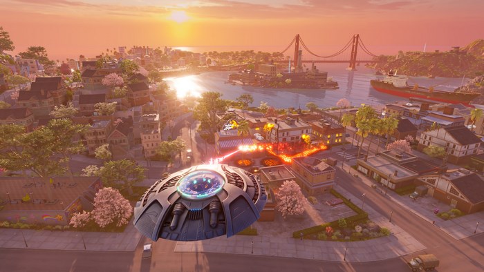 Destroy All Humans! 2: Reprobed - UFO destroys San Francisco