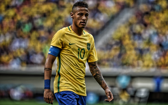 Neymar in Brazil National Football Team jersey