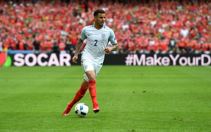 Kyle Walker playing football for England