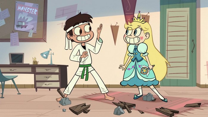 Star Butterfly and Marco Diaz breaking things with smiles