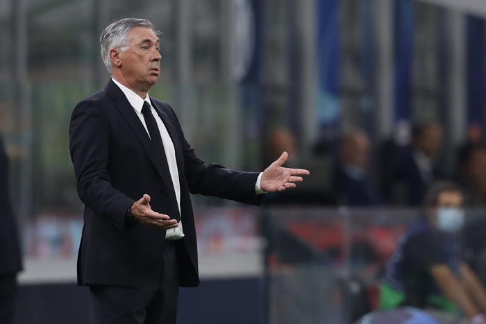Carlo Ancelotti coaching during a soccer match