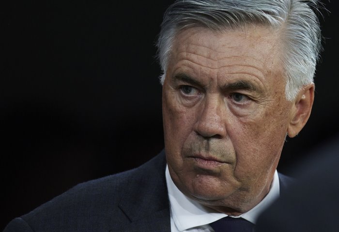 Carlo Ancelotti, Italian soccer coach, serious expression