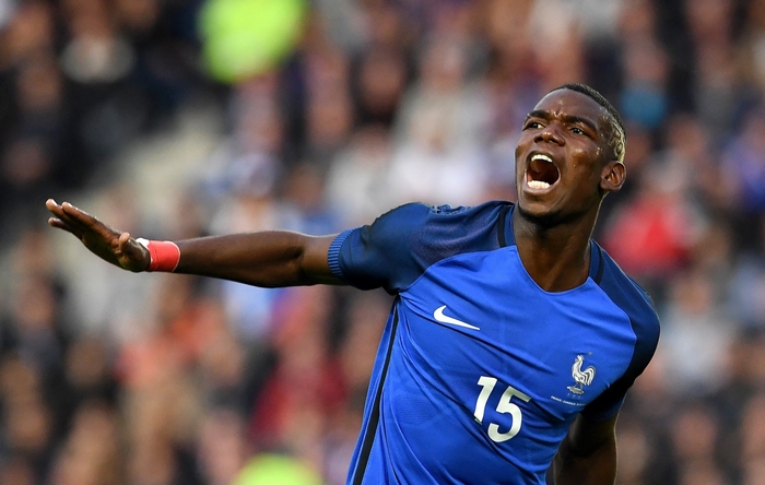 Paul Pogba celebrating a goal for France