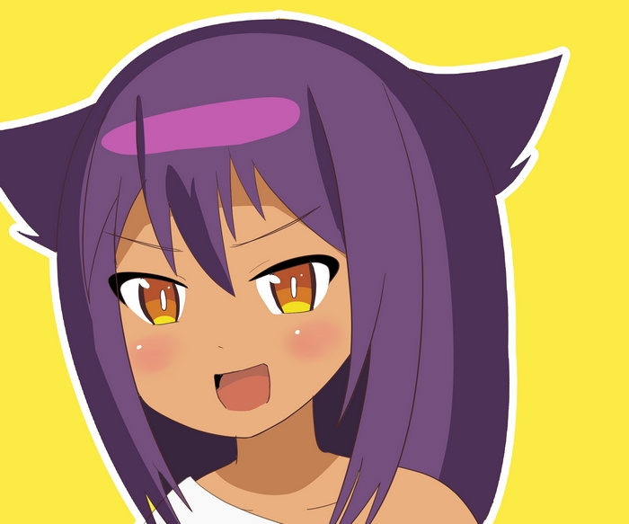 Jahy with cat ears and determined expression
