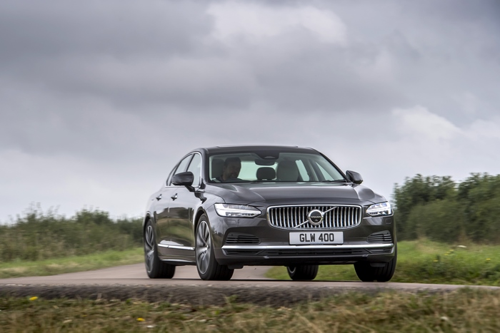 Volvo S90 T8 AWD luxury car on road