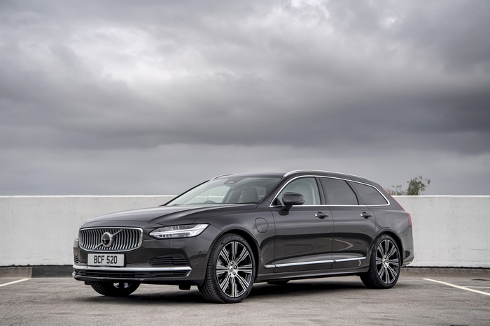 Volvo V90 T6 AWD Luxury Car Under Cloudy Sky