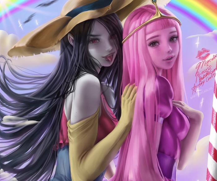 Adventure Time Marceline and Princess Bubblegum Art