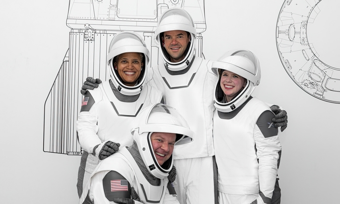 Inspiration4 Crew in SpaceX Suits