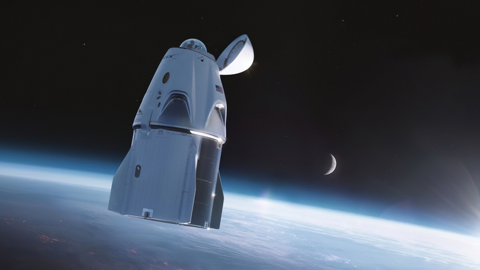 Inspiration4 Dragon capsule in orbit with open cupola