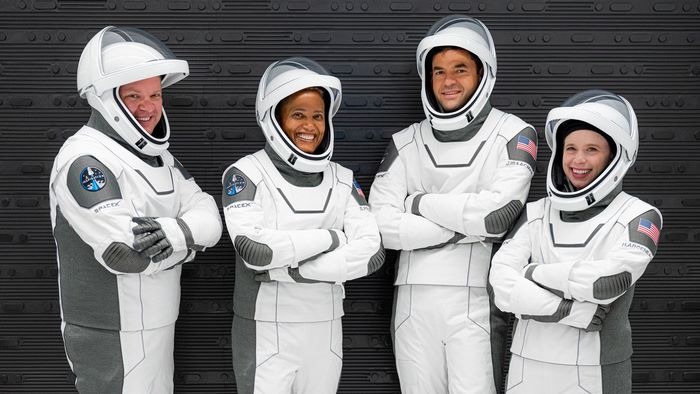 Inspiration4 Crew in SpaceX Suits
