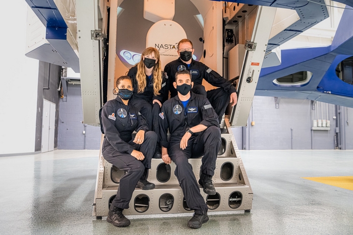 Inspiration4 crew at NASTAR training facility